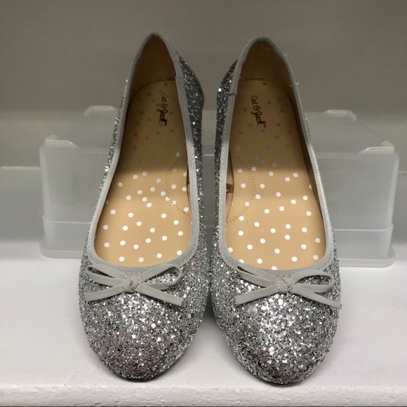 Silver glitter ballet flat dress shoe - Picture 2 of 4